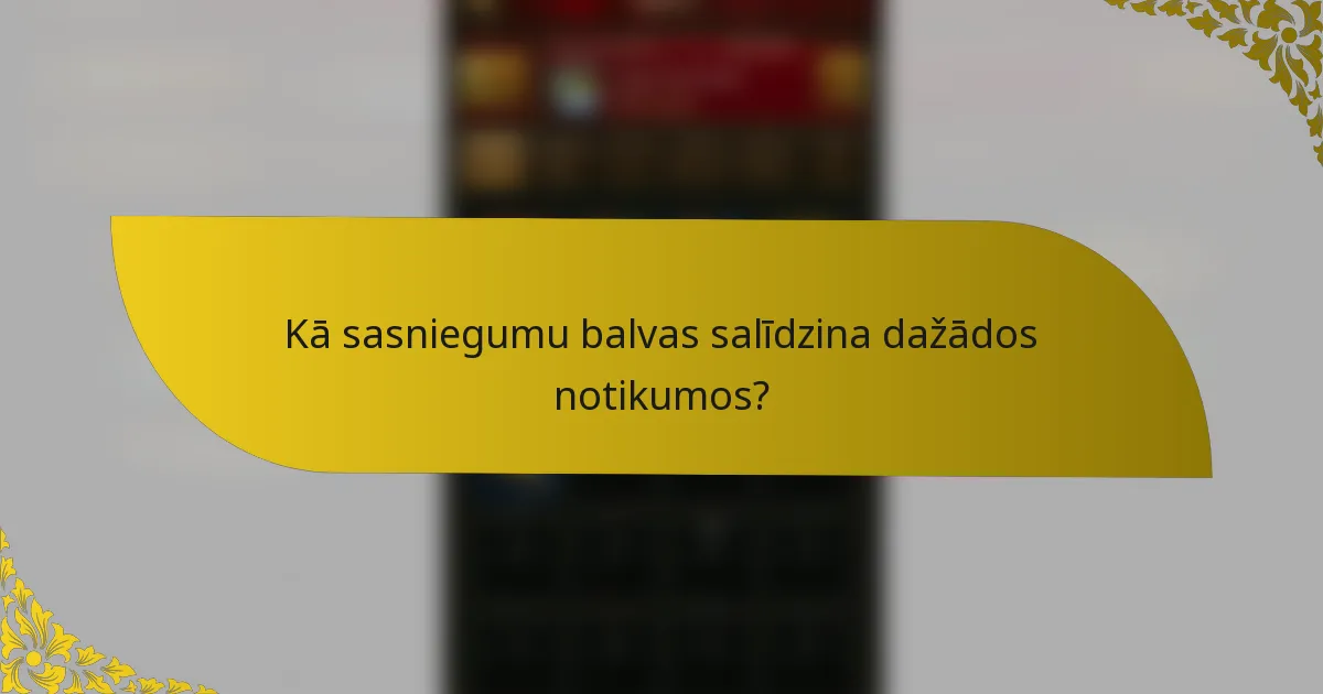 Kā sasniegumu balvas salīdzina dažādos notikumos?