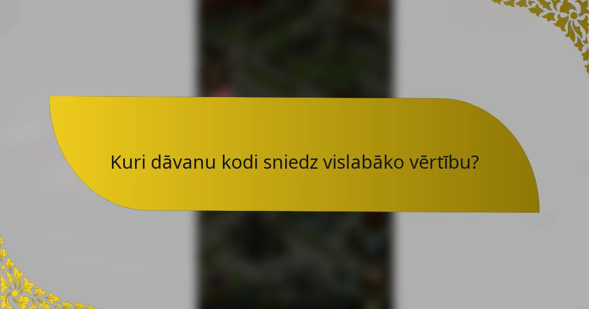 Kuri dāvanu kodi sniedz vislabāko vērtību?
